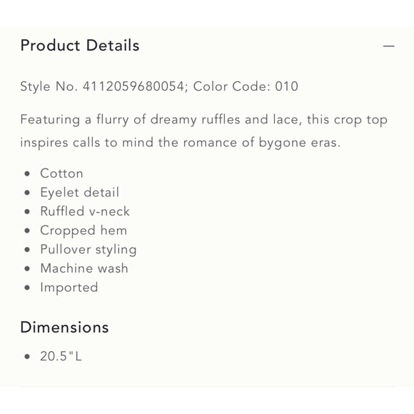 Anthropologie Porridge Jodi Ruffled Eyelet Top NWT Size XL - Picture 9 of 9